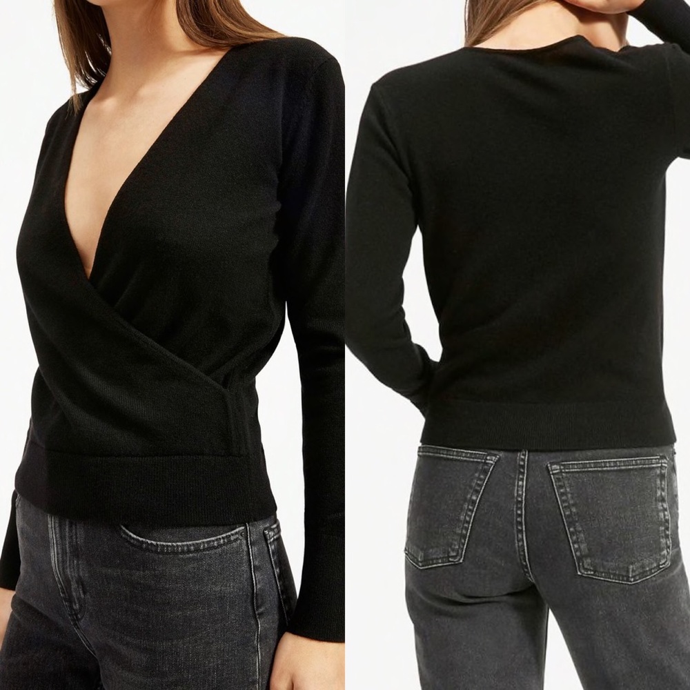 Everlane | Black Cashmere Wrap Sweater